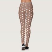 Mocha Mousse Weiße Polka Punkte Retromuster Leggings (Rückseite)