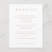 Mocha Mousse & White Boho Details Hochzeit modern Begleitkarte (Vorderseite)