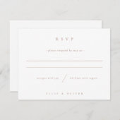 Mocha Mousse & White Boho Foto Hochzeit Modern RSVP Karte (Vorne/Hinten)