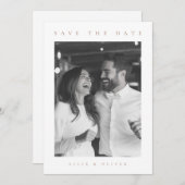 Mocha Mousse & White Boho Foto Save the Date Einladung (Vorne/Hinten)