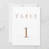 Mocha Mousse & White Wedding/Event-Tischnummer (Vorderseite)