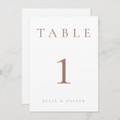 Mocha Mousse & White Wedding/Event-Tischnummer (Vorne/Hinten)