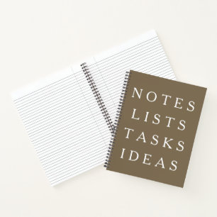 Mocha Notes Hardcover Spiral Notebook Journal Notizblock