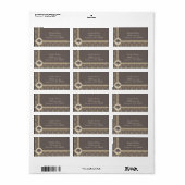 Mocha Oak Damask Address Label Adressaufkleber (Vorne)