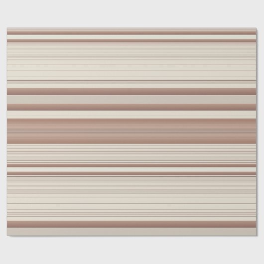 Mocha Orange Brown and Cream Stripes Geschenkpapier (Flach)