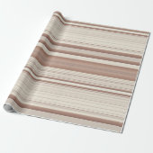 Mocha Orange Brown and Cream Stripes Geschenkpapier (Ungerollt)