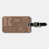 Mocha personalisiertes Monogramm, Typografie-Initi Gepäckanhänger (Vorderseite horizontal)