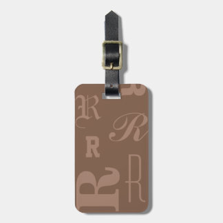 Mocha personalisiertes Monogramm, Typografie-Initi Gepäckanhänger