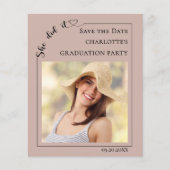 Mocha Photo Graduation Party Save the Date Flyer (Vorne)