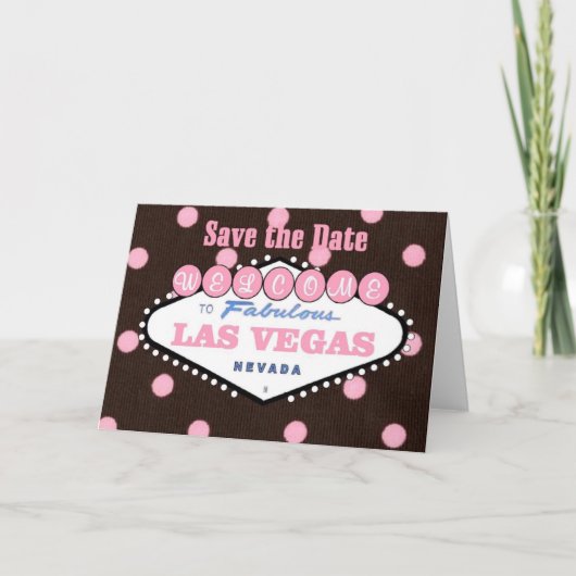 Mocha Pink Las Vegas Save the Date Card Ankündigung (Vorderseite)