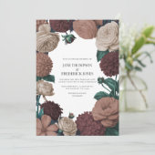 Mocha Plum, Berry Clay & Silk Taupe Wedding Einladung (Stehend Vorderseite)