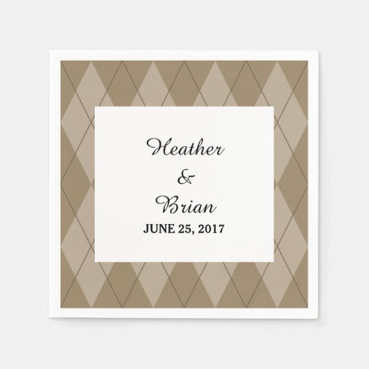 Mocha Raute Paper Napkins Serviette (Vorderseite)