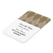 Mocha Raute Save the Date Flexi Magnet (Linke Seite)