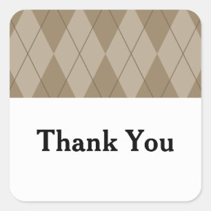 Mocha Raute Wedding Danke Stickers