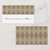 Mocha Raute Wedding Platzkarte (Vorne/Hinten)