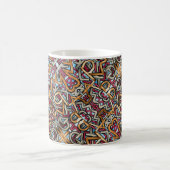 Mocha Red Gray Geometric-Abstract Pattern Kaffeetasse (Mittel)