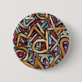 Mocha Red Gray Geometric Button (Vorderseite)