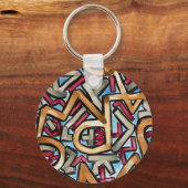 Mocha Red Gray Geometric Schlüsselanhänger (Vorderseite)