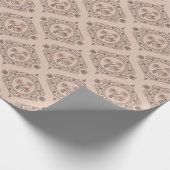 Mocha Rokoko Revival Lotus Mandala Mid Mod Ogee Geschenkpapier (Ecke)