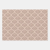 Mocha Rokoko Revival Lotus Mandala Mid Mod Ogee Geschenkpapier Set (Vorderseite 3)