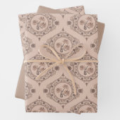 Mocha Rokoko Revival Lotus Mandala Mid Mod Ogee Geschenkpapier Set (Beispiel)