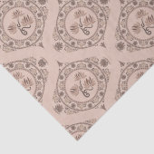 Mocha Rokoko Revival Lotus Mandala Mid Mod Ogee Seidenpapier (Detail)