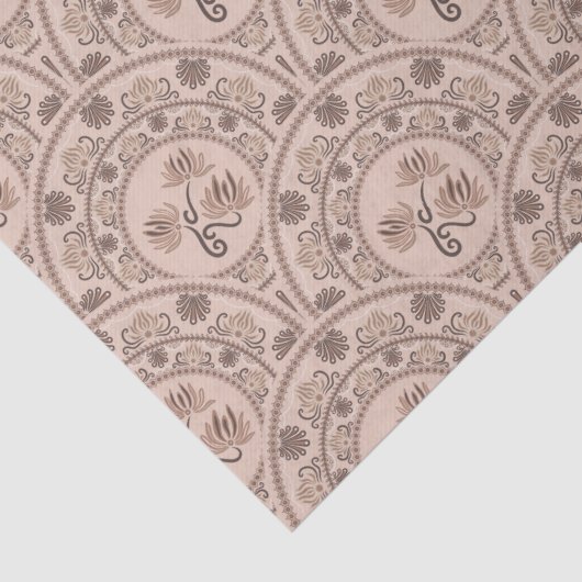 Mocha Rokoko Revival Mandala Art Deco Seidenpapier (Detail)