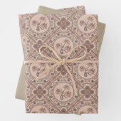 Mocha Rokoko Revival Mandala Geo Diamond Tile Geschenkpapier Set (Beispiel)