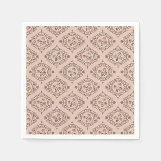 Mocha Rokoko Revival Mandala Retro Ogee Decoupage Serviette (Vorderseite)