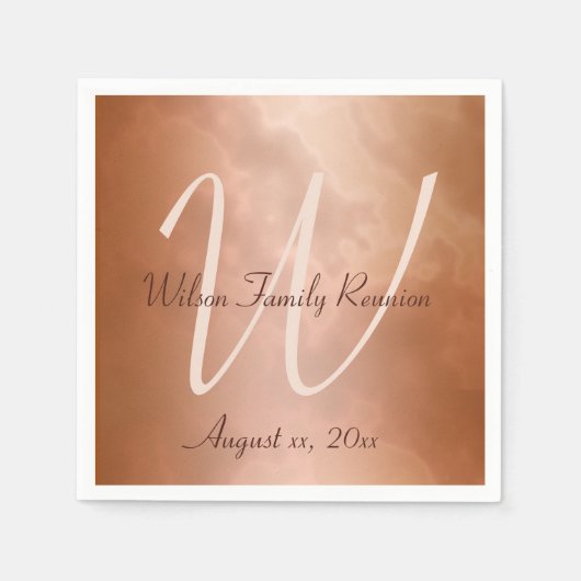 Mocha Rose Marble Personalisiert Serviette (Vorderseite)