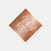 Mocha Rose Marble Personalisiert Serviette (Ecke)