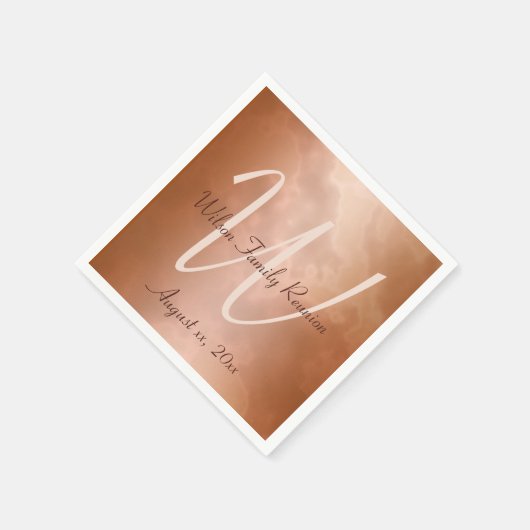 Mocha Rose Marble Personalisiert Serviette (Ecke)