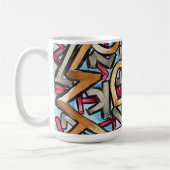 Mocha Rot Grau Geometrisch-Handgemalte Abstrakte K Kaffeetasse (Links)