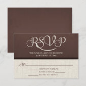 Mocha Rustic Linen UAWG Reply Cards RSVP Karte (Vorne/Hinten)