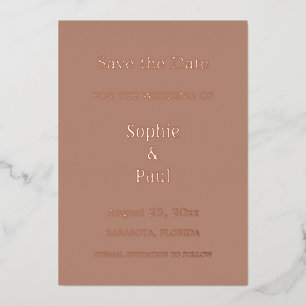 Mocha Save the Date Foil Einladung