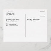 Mocha Save the Date Foil Einladung Postkarte (Rückseite)