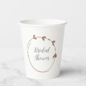Mocha Simple Heart Wreath Brautparty Pappbecher (Vorderseite)
