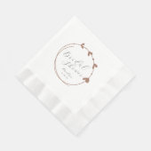 Mocha Simple Heart Wreath Brautparty Serviette (Ecke)