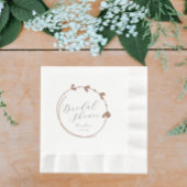 Mocha Simple Heart Wreath Brautparty Serviette