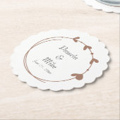 Mocha Simple Heart Wreath Wedding Untersetzer (angewinkelt)