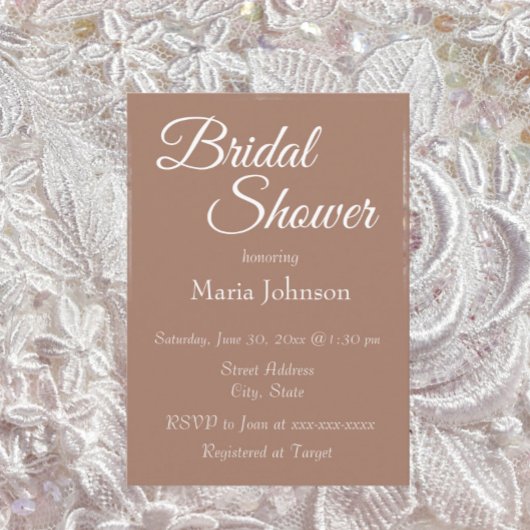 Mocha Simple Style Brautparty Einladung