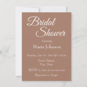 Mocha Simple Style Brautparty Einladung (Vorderseite)