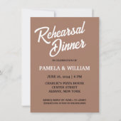 Mocha Simple Style Wedding Probe Dinner Einladung (Vorderseite)