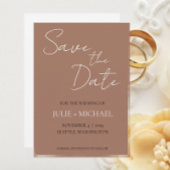 Mocha Simple Style Wedding Save The Date