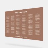 Mocha Simple Wedding Chart Alphabetisch Acrylschild (Winkel)