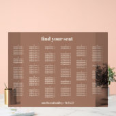 Mocha Simple Wedding Chart Alphabetisch Acrylschild (Hochzeit)