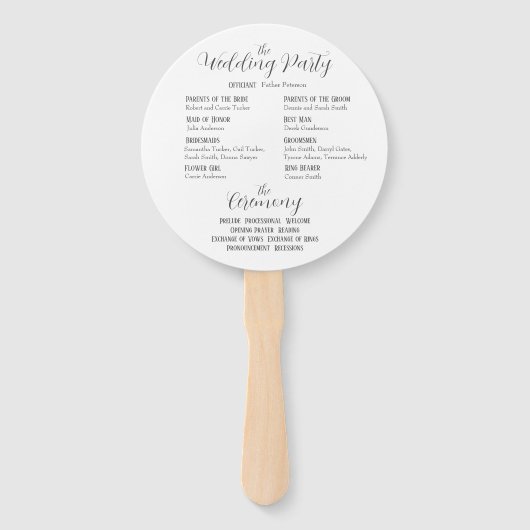 Mocha Simple Wedding Zeremony Program Fächer (Rückseite)