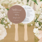 Mocha Simple Wedding Zeremony Program Fächer
