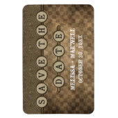 Mocha Steampunk Keys Save the Date Flexi Magnet (Vertikal)