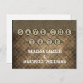 Mocha Steampunk Keys Save the Date Postcard Ankündigungspostkarte (Vorne/Hinten)